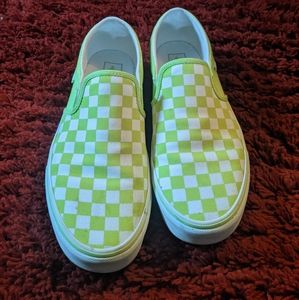 Vans Neon Yellow Checkerboard Slip On Sneaker W11